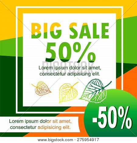 Big Autumn Sale Concept Background. Cartoon Illustration Of Big Autumn Sale Concept Background For W