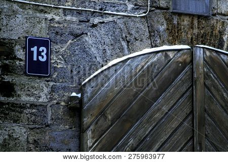 Buildings Passage In The Old Town, Miesnieku Street 13. Riga Architecture. Old House In The Vecriga,