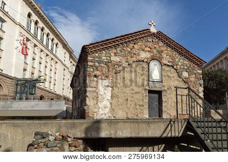 Sofia, Bulgaria - March 17, 2018:  Ancient Orthodox Church Of St. Petka In City Of  Sofia, Bulgaria