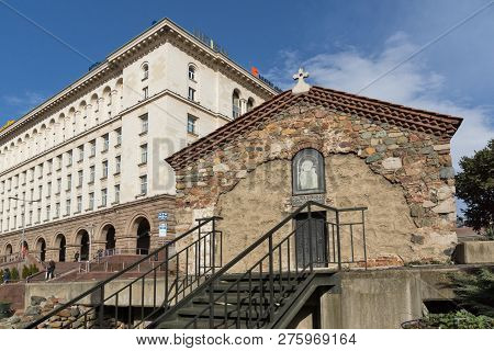 Sofia, Bulgaria - March 17, 2018:  Ancient Orthodox Church Of St. Petka In City Of  Sofia, Bulgaria