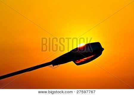 A Streetlight Against Sunset