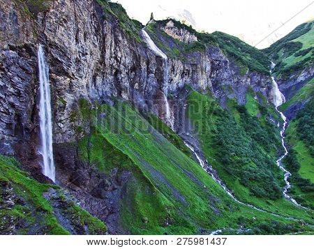 Waterfalls In Batoni Area, Next To Weisstannen Village - Canton Of St. Gallen, Switzerland