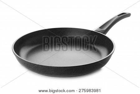 Modern Clean Frying Pan Isolated On White