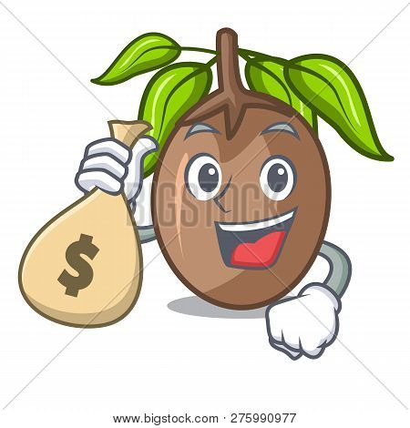 With Money Bag Sapodilla Fruit On The Character Bowl