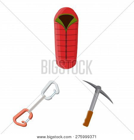 Vector Illustration Of Mountaineering And Peak Logo. Collection Of Mountaineering And Camp Stock Vec