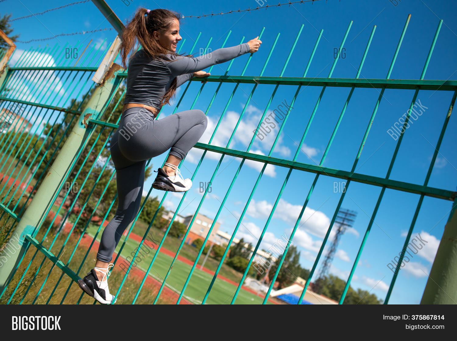 Girl Climb Fence Image & Photo (Free Trial) Bigstock