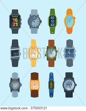 Stylish Wristwatch Set. Modern Watches Fashionable Retro Elite Design Mechanical Electronic Batterie