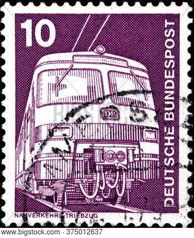 02 10 2020 Divnoe Stavropol Krai Russia The Postage Stamp Germany West Berlin 1975 Industry And Tech