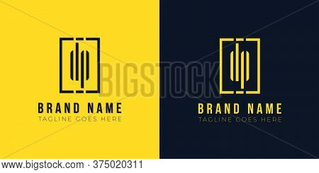 Minimal Abstract Initial Letter Dp Logo. This Icon Incorporate With Abstract Rectangle Shape And Typ