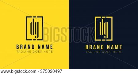 Minimal Abstract Initial Letter Dg Logo. This Icon Incorporate With Abstract Rectangle Shape And Typ