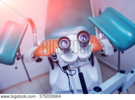 Gynecology Colposcopy In Clinic. Medical Background. Clinic