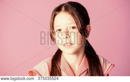 Young And Beautiful. Smiling Small Girl. Skin Care Beauty. Kid Fashion. Hairdresser For Children. Ch