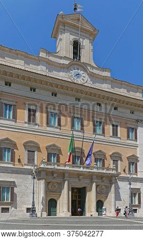 Rome, Italy - June 30, 2014: Italian Chamber Of Deputies In The Palazzo Montecitorio At Piazza Di Mo