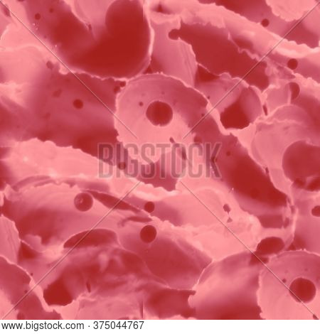 Seamless Acrylic Background. Clouds Macro. Pink Violet Kaleidoscopic Texture. Burgundy, Pink Foil Ma