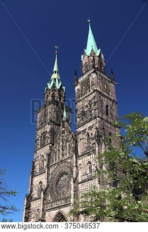 Germany Landmarks. St Lorenz Church (lorenzkirche) - Gothic Landmark Of Nurnberg, Germany.