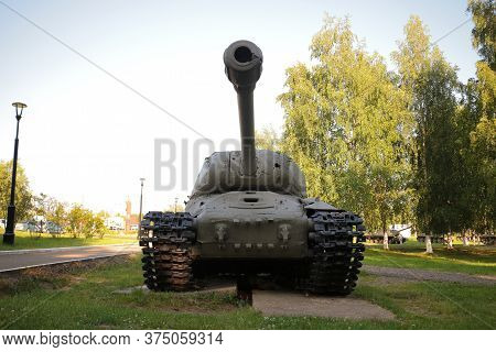 Snegiri Village, Istra District, Moscow Region, June 26, 2020. Soviet Heavy Tank Is-2m Participated 