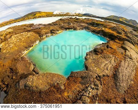 Geothermal Power Station At Blue Lagoon Iceland. Popular Tourist Attraction