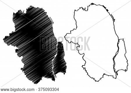 Utsunomiya City (state Of Japan, Island Country, Tochigi Prefecture) Map Vector Illustration, Scribb