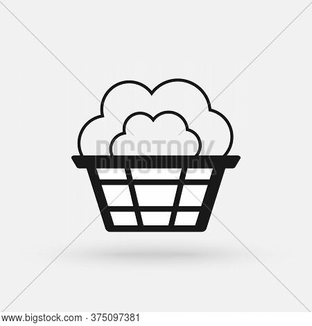 Laundry Basket. Vector Simple Modern Icon Design Illustration.