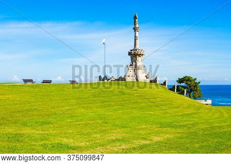 Monument To The Marquis De Comillas In Comillas, Cantabria Region Of Spain