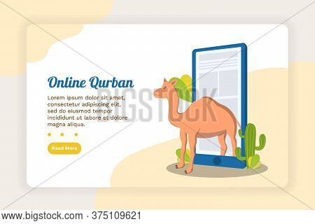 Vector Illustration Graphic Of Ui/ux Online Qurban. Perfect For Ui/ux Design. Vector Illustration
