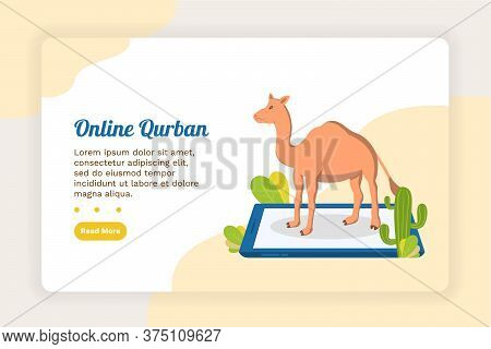 Vector Illustration Graphic Of Ui/ux Online Qurban. Perfect For Ui/ux Design. Vector Illustration