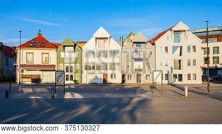 Traditional Wooden Houses In Gamle Stavanger. Gamle Stavanger Is A Historic Area Of The City Of Stav