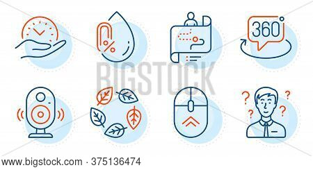 Safe Time, Organic Tested And Swipe Up Signs. Support Consultant, Journey Path And Speaker Line Icon
