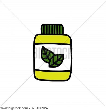 Alternative, Natural Medicine Doodle Icon, Vector Illustration