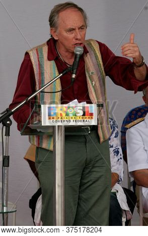 Caravelas, Bahia / Brazil - June 5, 2009: Carlos Minc, Minister Of The Environment Of President Lula