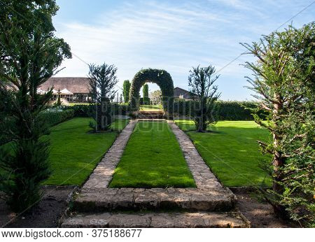 Eyrignac, France - September 2, 2018: The Picturesque Jardins Du Manoir D Eyrignac In Dordogne. Fran