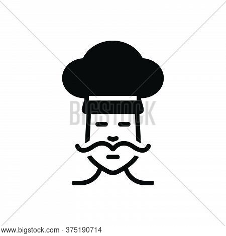Black Solid Icon For Chef Masterchief Cook Baker Cooking Person Professional Occupation Male