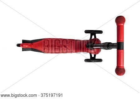 Children's Scooter Isolated On White With Clipping Path. The Child Scooters Isolated Over White Back
