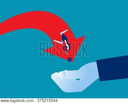 Colleague Team Unity. Helping Hand Concept. Business Cartoon Vector Design