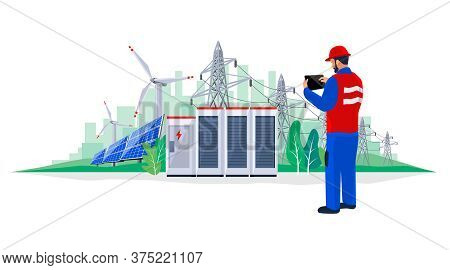 Electrician Technician Engineer Diagnostics Electricity Power Supply Grid Transmission