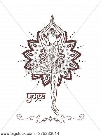 Yoga Man. Geometric Element Hand Drawn.ornament Beautiful Vector Illustration