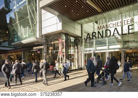 2 November 2019: Manchester, Uk - The Arndale Centre, Large Shopping Mall In City Centre, Pedestrian