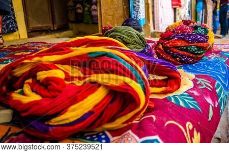Rajasthani Colorful Turban, Rajasthani Pagdis And Clothing Catches The Attention Of The Visitor Here