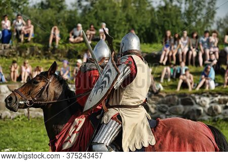 Priozersk, Russia - July 07, 2012: Knight Tournament 