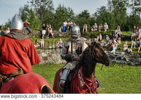 Priozersk, Russia - July 07, 2012: Knight Tournament 