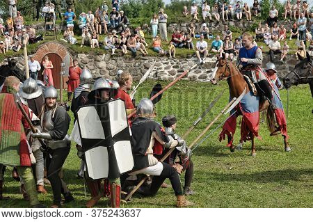 Priozersk, Russia - July 07, 2012: Knight Tournament 