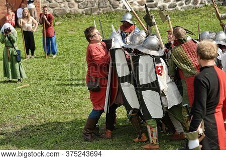 Priozersk, Russia - July 07, 2012: Knight Tournament 