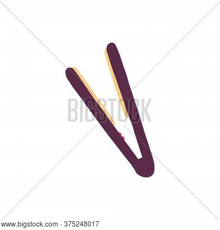 Hair Straightener Icon. Flat Iron Sign. Flat Doodle Illustration