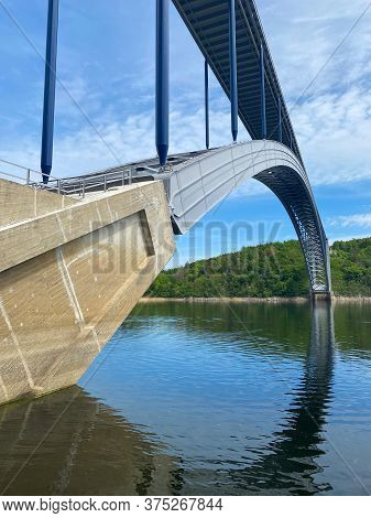 The Zdakov Bridge Is A Steel Arch Bridge That Spans The Vltava River,czech Republic. At The Time Of 