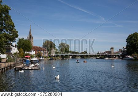 The River Thames From Higginson Park In Marlow, Buckinghamshire In The Uk Taken 20th May 2020