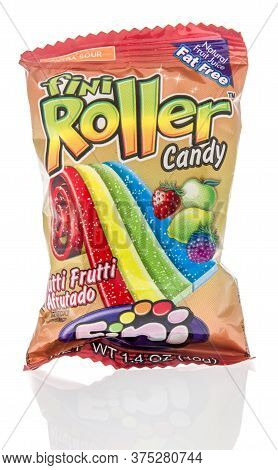Winneconne,  Wi - 26 June 2020: A Package Of Fini Roller Gummy Candy On An Isolated Background