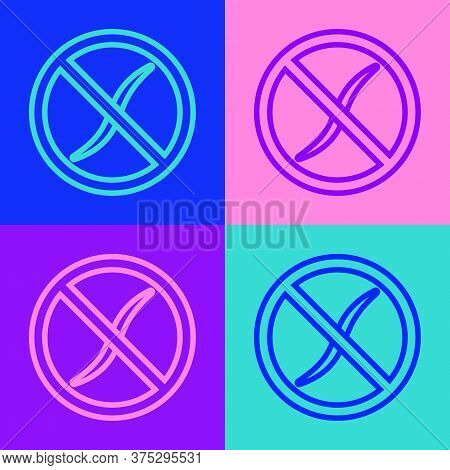 Pop Art Line Anti Worms Parasite Icon Isolated On Color Background. Vector