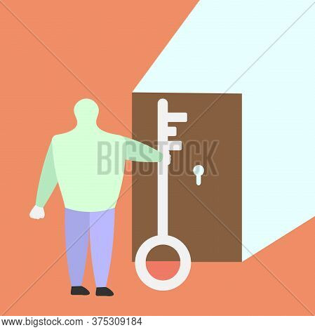 Vector Illustration Of A Person Who Found A Way Out Of A Situation
