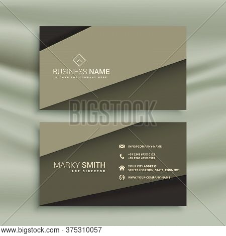 Abstract Brown Business Card In Geometric Shape Style