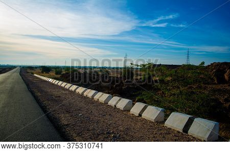 Highway, Path, Road In Desert Of Rajasthan, India, Road Passing Through A Landscape, Jaisalmer, Raja